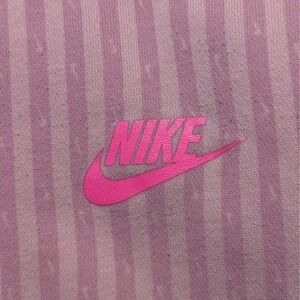 Nike Girls Pink Striped Sweatshirt Size‎ 4-5 Years Crewneck Logo Pullover